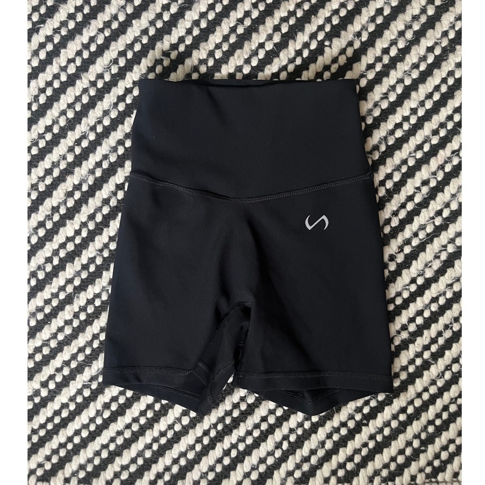 TLF Apparel Womens Black High Waisted Biker Shorts Athletic Gym XS